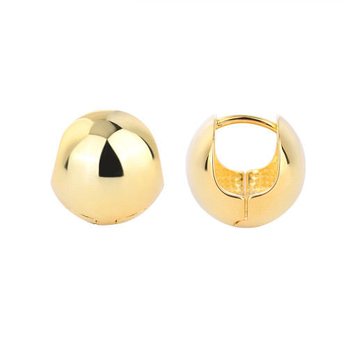 round Ball Glossy Ear Clip Simple Ins Earrings
