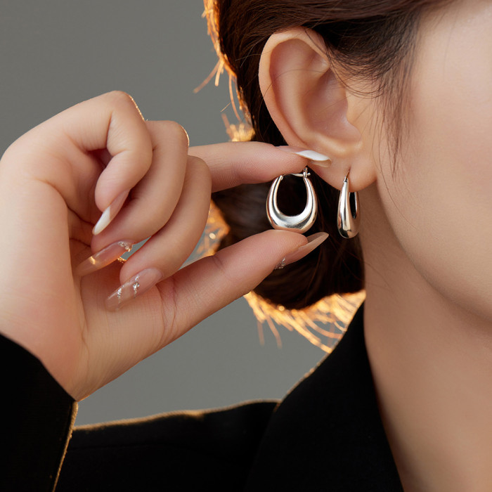 Ear Buckle INS Simple Geometric Earring Women Hoop Earrings