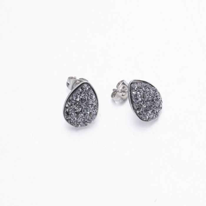 Girls Sweet Resin Starry Earrings Multi-Specification Stainless Steel Water Drop-Shaped Earrings Wholesale