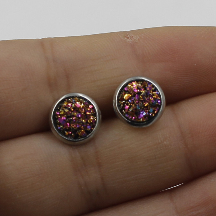 8mm Stainless Steel Studs Personalized Simple Starry Earrings
