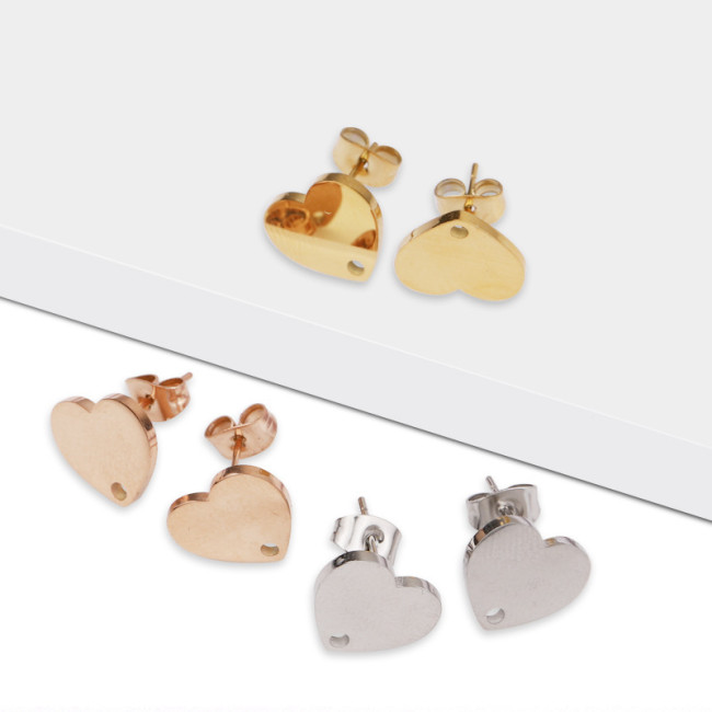 New Korean Style Love Refreshing Stylish Stud Earrings Stainless Steel DIY Stud  Earring Accessories