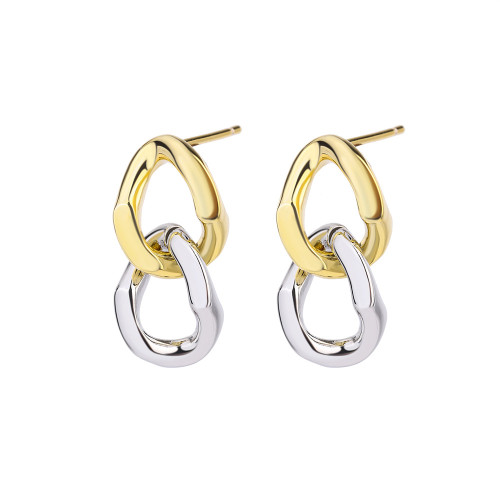 Earring Studs Gold and Silver Color Earrings Women Fashionable Street Ear Studs