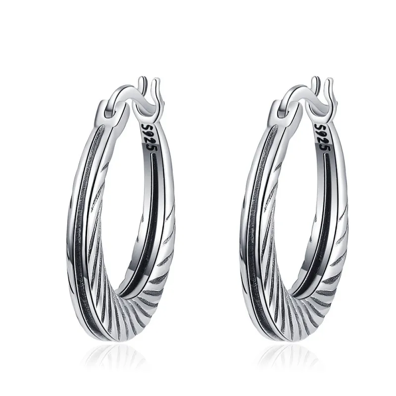Circle Retro Ear Clip Simple Ins Thai Silver Elegant High Sense Personalized Earrings