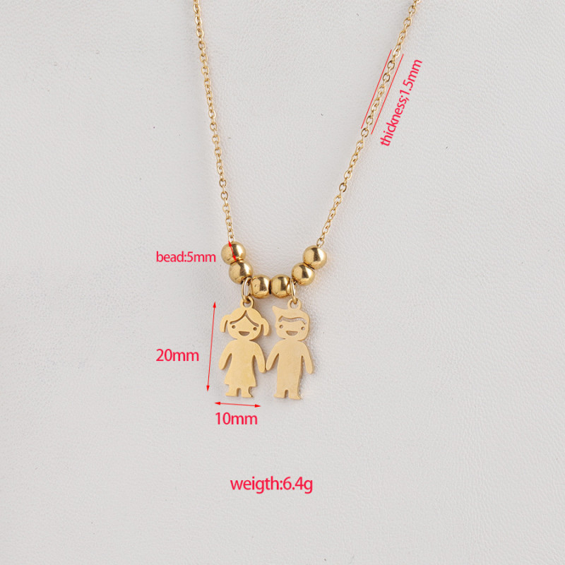 Stainless Steel Boys and Girls Necklace Family Couple Necklace Can Carve Writing Accessories