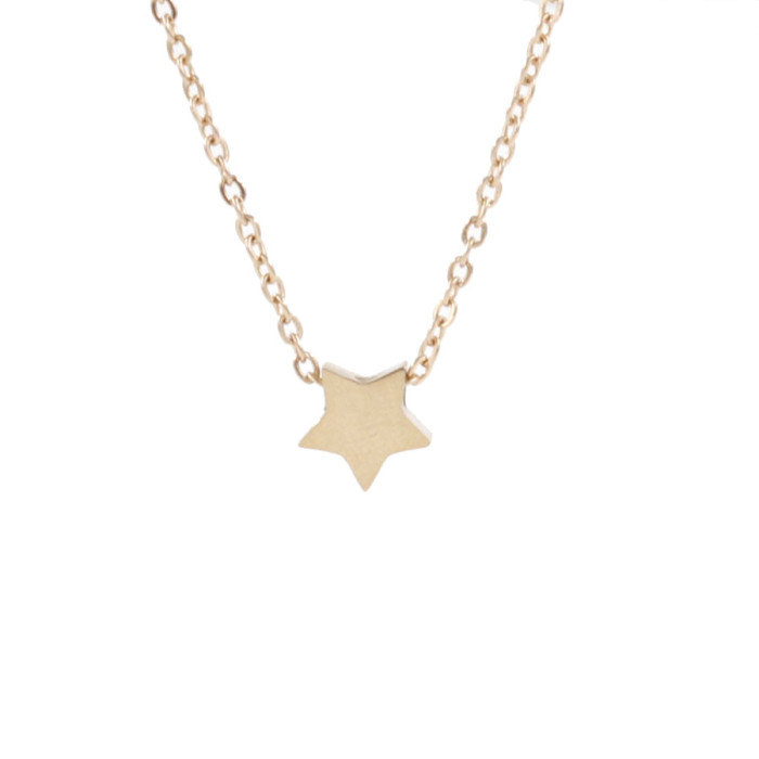 Rose Gold Titanium Steel  Pendant Clavicle Chain Simple Stainless Steel Star Necklace