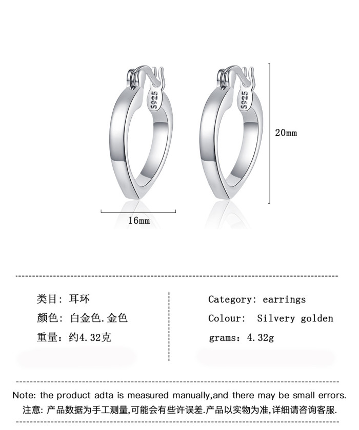 Love Earring Clip  Female Korean Personalized  Ear Clip Accessories for Women  809