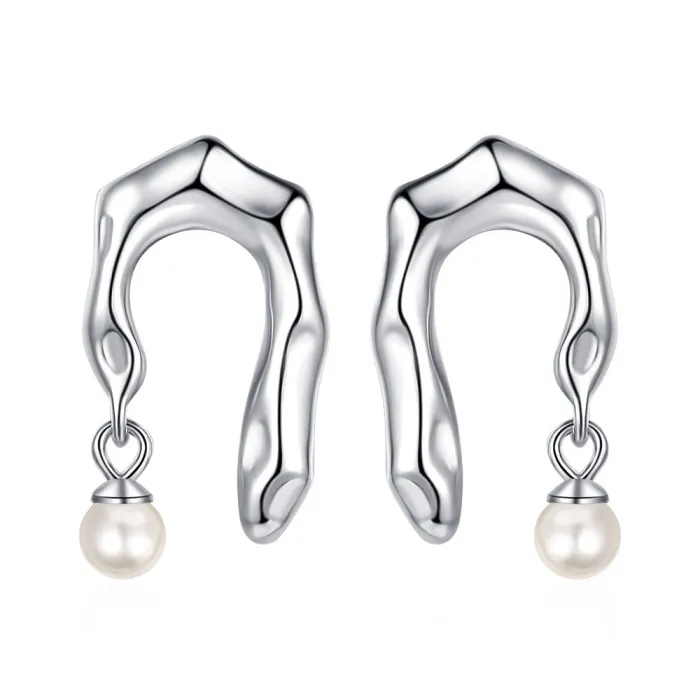 Irregular Pearl Earrings Simple Gentle  Korean  Classic  Women Earrings