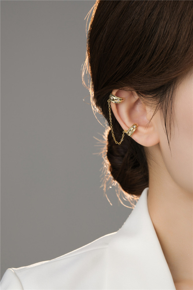 Non-Piercing Ear Clip Female Tassel Ear Clip Personality Stud Earrings  Women