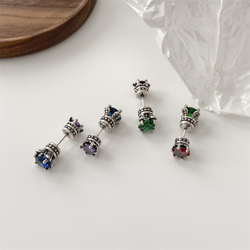 Personalized Rod Color Zircon Stud Earrings for Women Affordable Luxury Fashion Distressed Ear Rings Earings