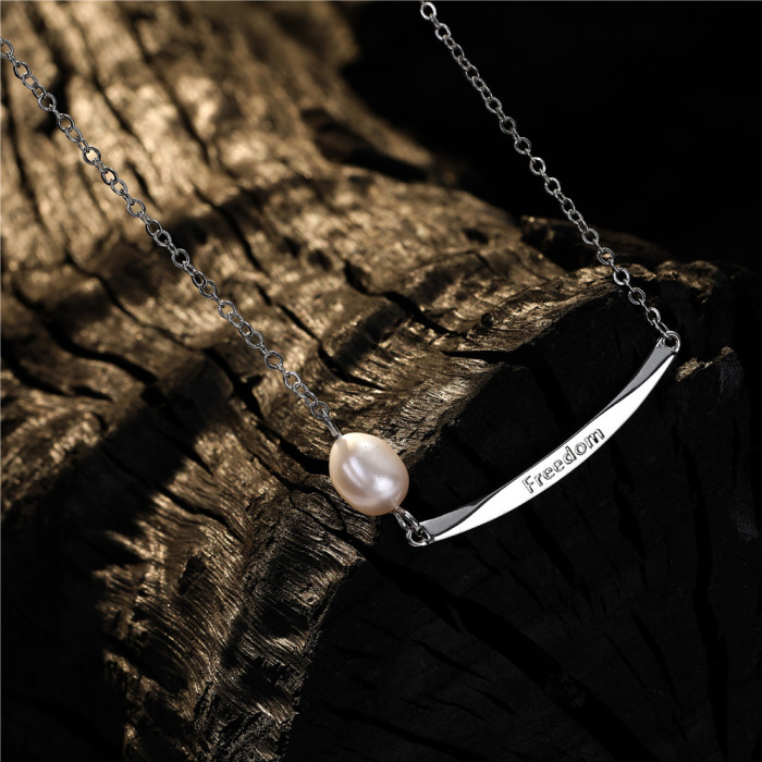 Natural Freshwater Pearl Necklace for Women Simple Cold Style Temperament Necklace for Women