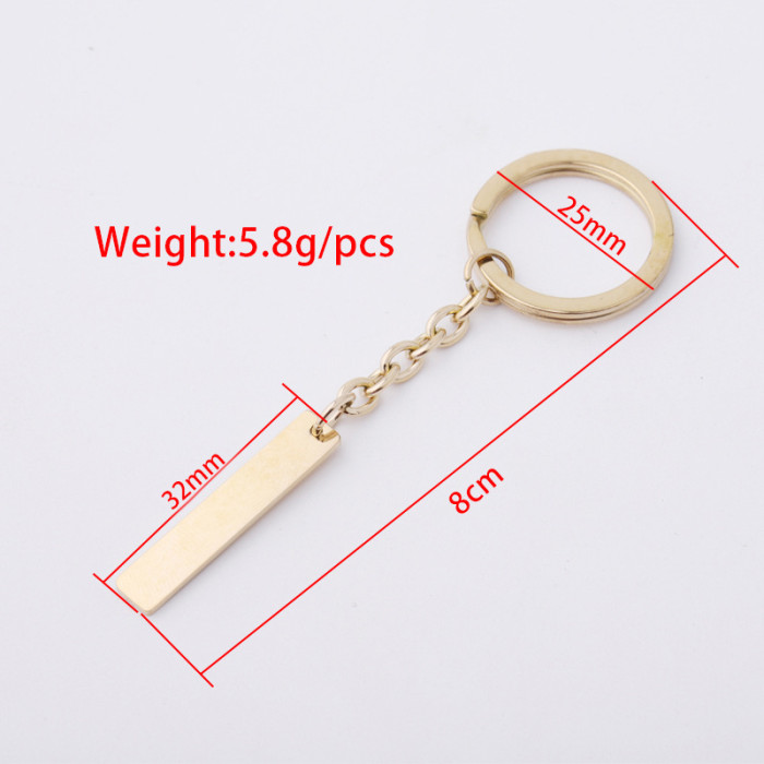 Stainless Steel Key Ring Men Women Creativity License Plate Number Car Keychain Pendant Anti-Lost Phone Number