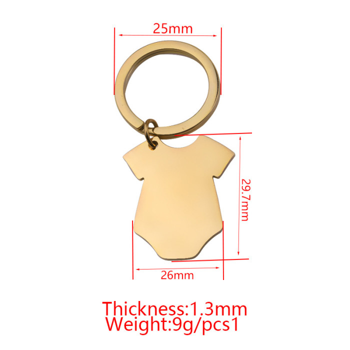 Creative Stainless Steel Clothes Tag Keychain Can Carve Writing Laser Key Chain Pendant