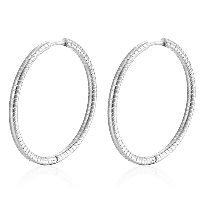 Fashion Exaggerated Round Stainless Steel Ear Clip Fashion 18K Women's Titanium Steel Hoop Earrings