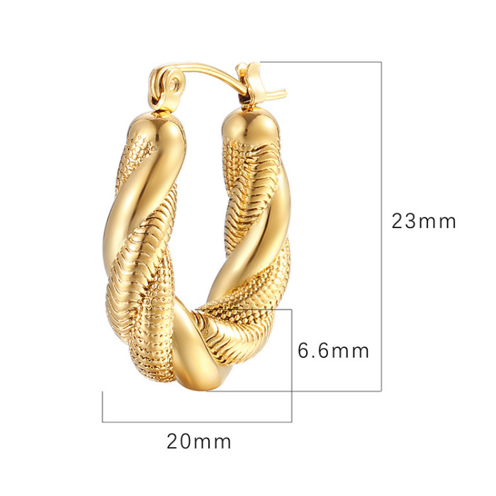 Stainless Steel Earrings Women's Fashion Temperament 18K Gold Titanium Steel Earrings