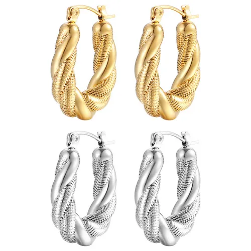 Stainless Steel Earrings Women's Fashion Temperament 18K Gold Titanium Steel Earrings