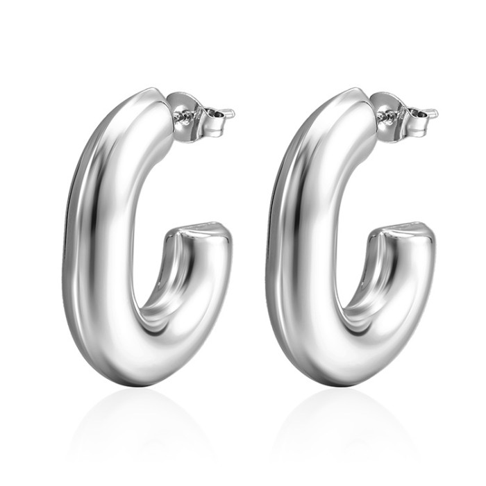INS Irregular Stainless Steel Hollow Earrings Women's Titanium Steel Geometric Earrings