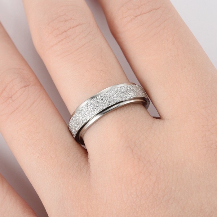 Titanium Steel Electroplating Decompression Rotating Ring Casual Fashion Punk Fine Tuning Cup Union Jewelry