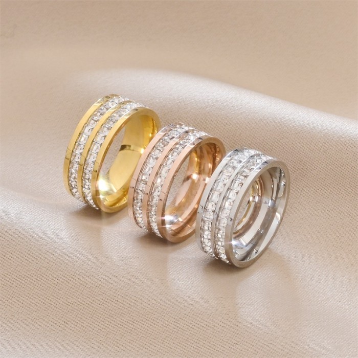 Classic Fashion Wedding Ring for Women Micro Paved Cubiz Zircon Finger Rings Female Engagement Jewelry Accessories