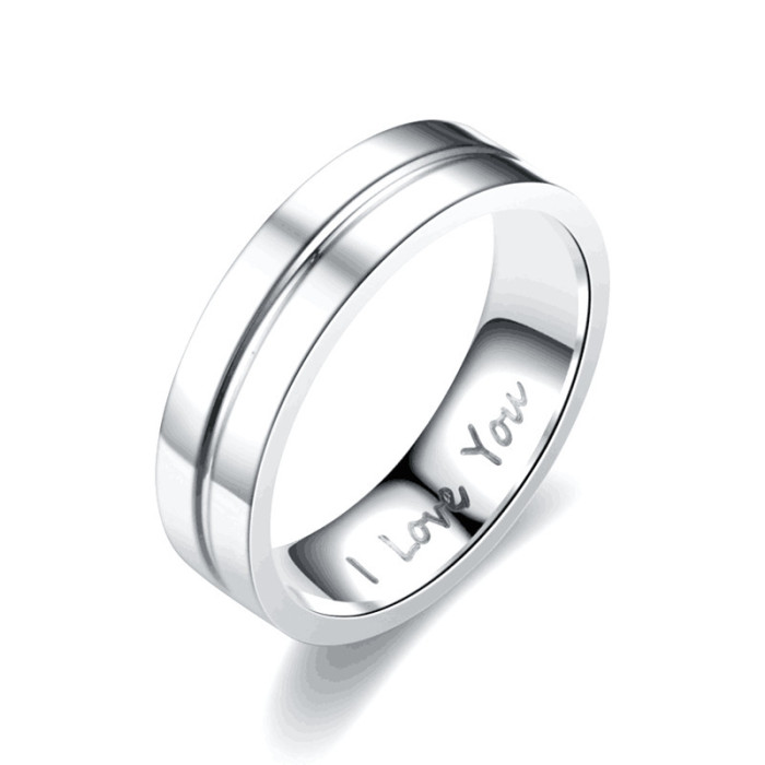 Wholesale Wedding Fashion I Love You Titanium Steel Ring Pair for Couple Stainless Steel Ring