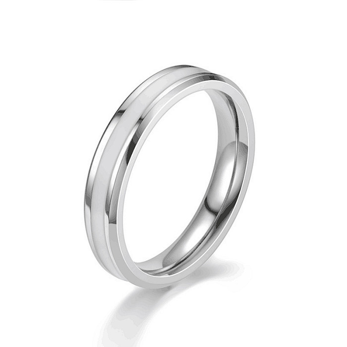 lack Ring for Men Women Groove Rainbow Stainless Steel Wedding Bands Trendy Fraternal Rings Casual Male Jewelry