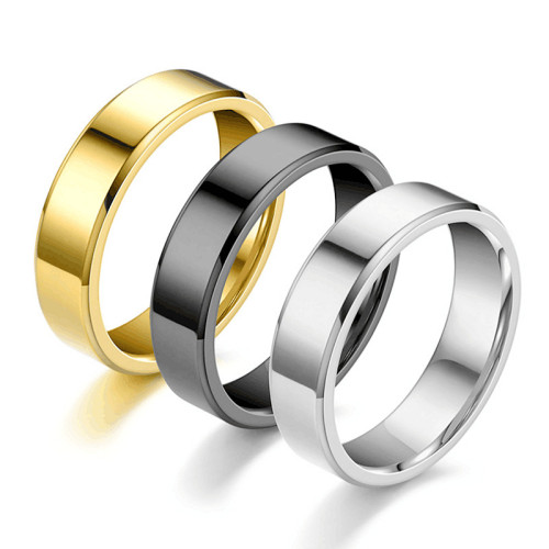 Stainless Steel Ring  Punk Titanium Steel Glossy Couple Men's Ring EnvIO Gratis jewelry