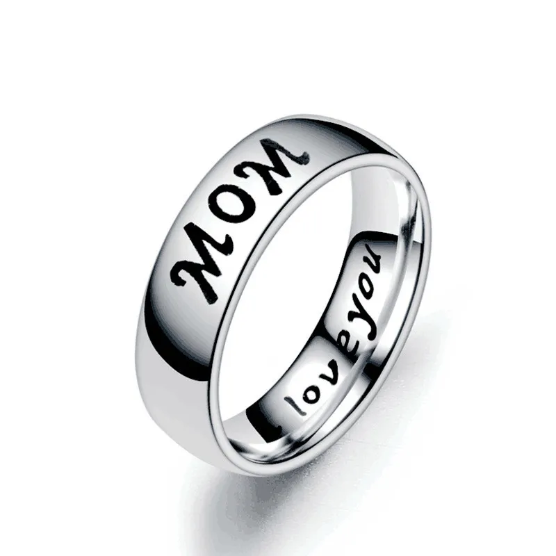 Wholesale Fashion Mom Dad Son Daughter I Love You Titanium Steel Ring Family Gifts