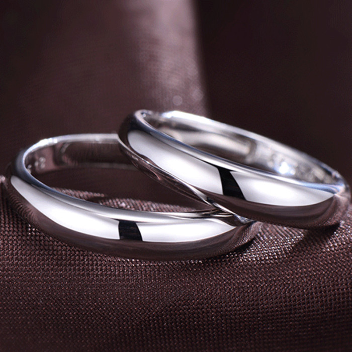 Fashion Titanium Steel Rose Plated Gold Anti-allergy Smooth Simple Wedding Couples Rings Bijouterie for Man or Woman Gift