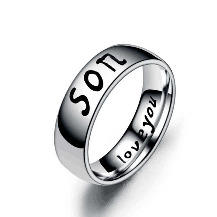 Wholesale Fashion Mom Dad Son Daughter I Love You Titanium Steel Ring Family Gifts