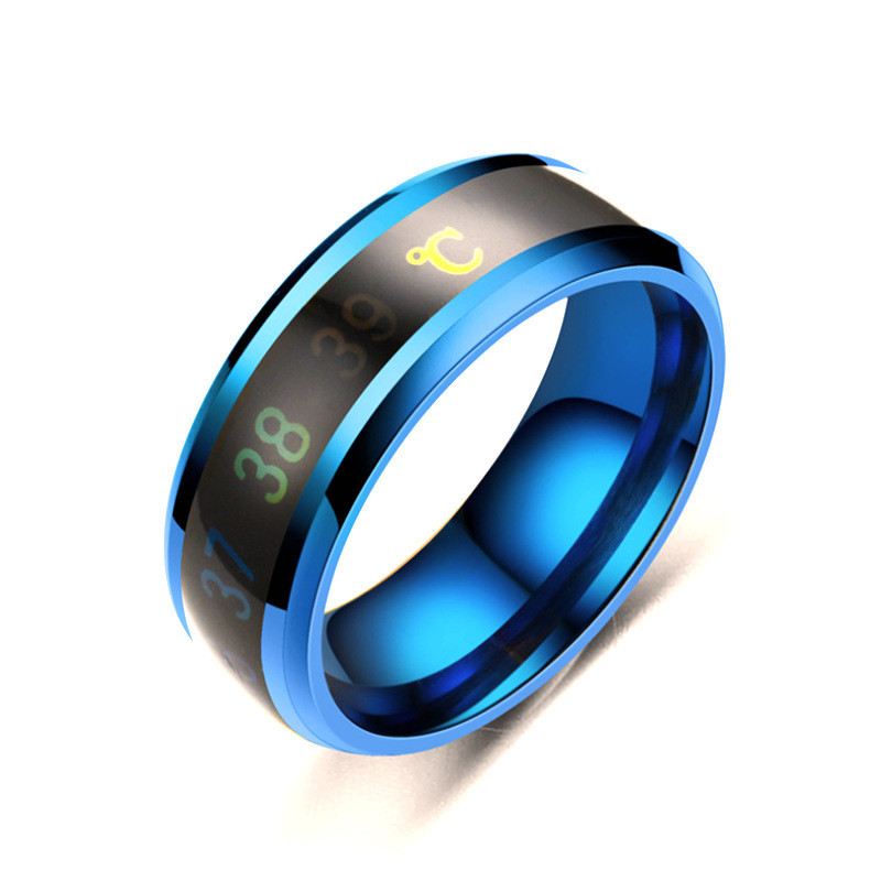 Creative Personalized Titanium Steel Ring for Men and Women with Temperature-sensitive Color-changing Design