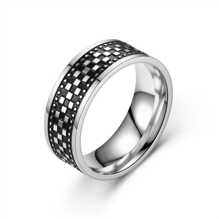 Vintage Titanium Steel Rings for Men, Personalized Stainless Steel Ring