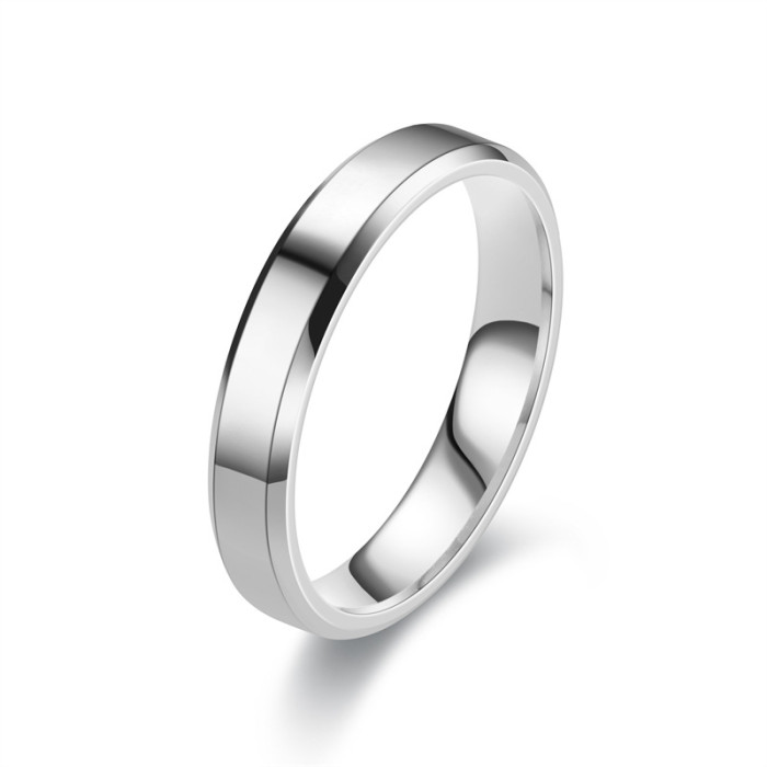 TRENDY Titanium Steel Ring Couple Ring Simple Smooth Band Women's Ring