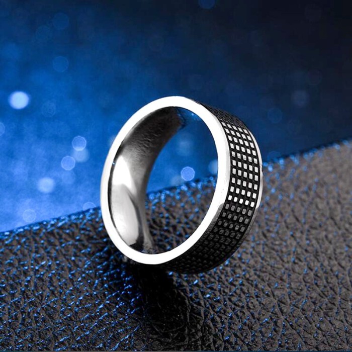 Men's Titanium Steel Ring Personality Stainless Steel Ring Retro Minimalist Gift Punk