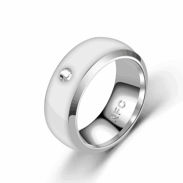 NFC Smart Titanium Steel Ring & Mobile Tag for Access Control and Payment, Men's Ring, Simple Black, Gift