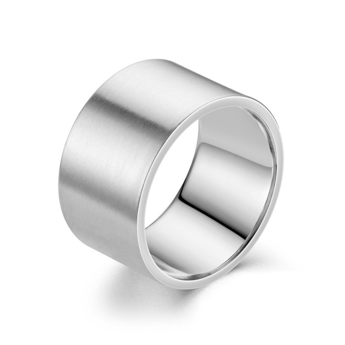 12mm Wide Stylish Stainless Steel Men's Ring - Add Some Edge To Your Look