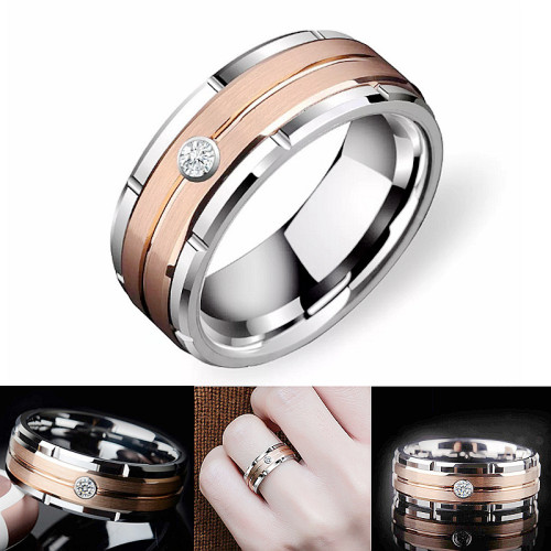 High-Quality Rose Gold  Stainless Steel Ring for Men - Durable and Long-Lasting