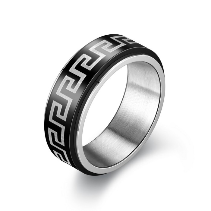 Rotating Ring Decompression Ring Cool and Edgy Stainless Steel Men's Ring - Ideal for Hip Men
