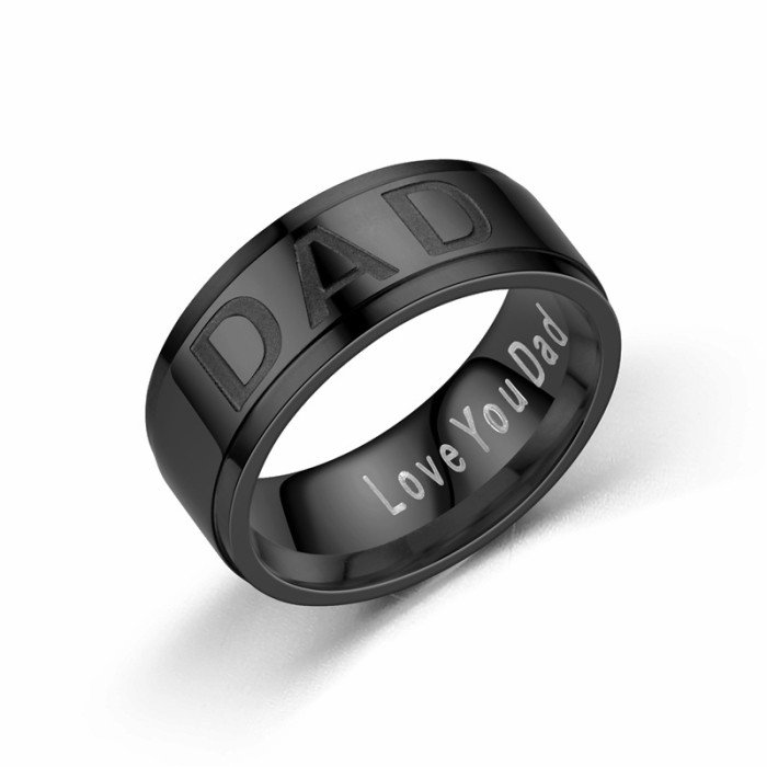 Father's Day Gift Dad Ring Personalized Stainless Steel Ring with Name or Date Engraving - A Truly Unique and Personal Gift