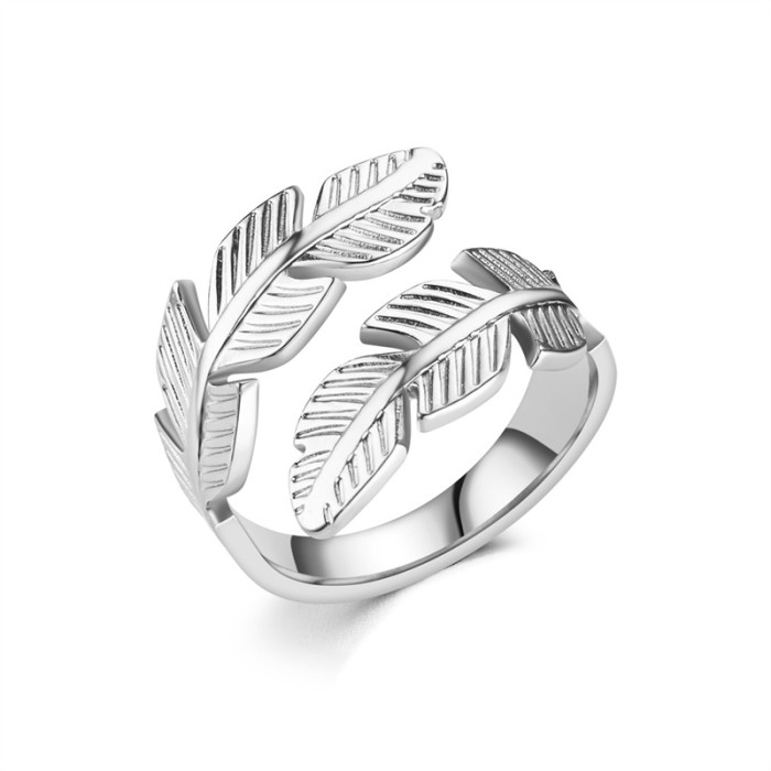 Angel Wings Hip Hop Contemporary Stainless Steel Ring with Textured Finish - A Modern Twist on A Classic Style