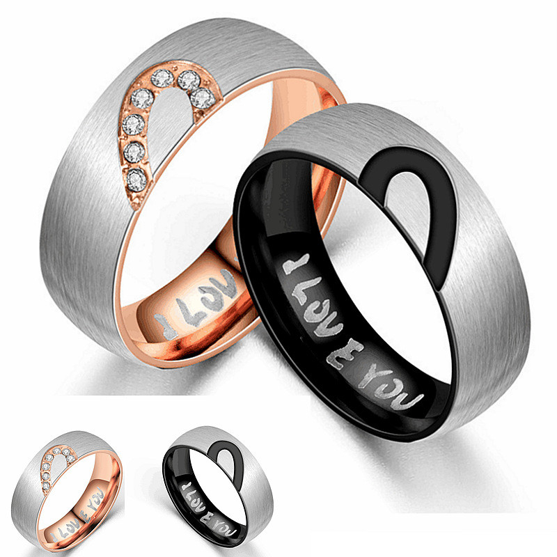 I LOVE YOU Ring Stylish Stainless Steel Ring with Rose Gold Plating - Adding A Touch of Elegance