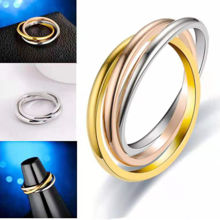 Titanium Steel Ring for Women Stylish Stainless Steel Ring with Rose Gold Plating - Adding a Touch of Elegance