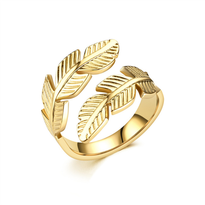 Angel Wings Hip Hop Contemporary Stainless Steel Ring with Textured Finish - A Modern Twist on A Classic Style