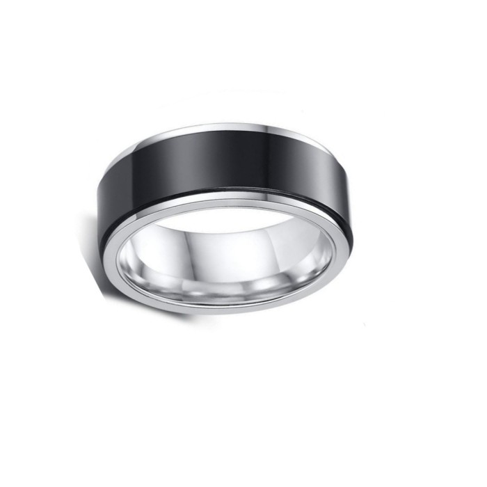 Rotating Ring Classic and Timeless Black Stainless Steel Ring for Men, Perfect for Any Occasion