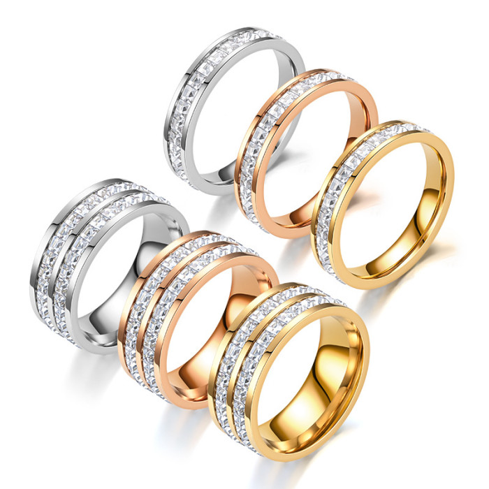 Couple's Rings Elegant Stainless Steel Wedding Ring Set for Couples - Classic and Timeless