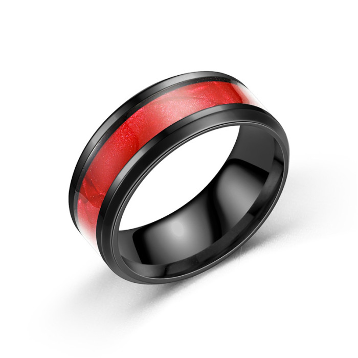 Men's Rings Contemporary Stainless Steel Geometric Ring with Black Ion Plating - Trendy and Modern