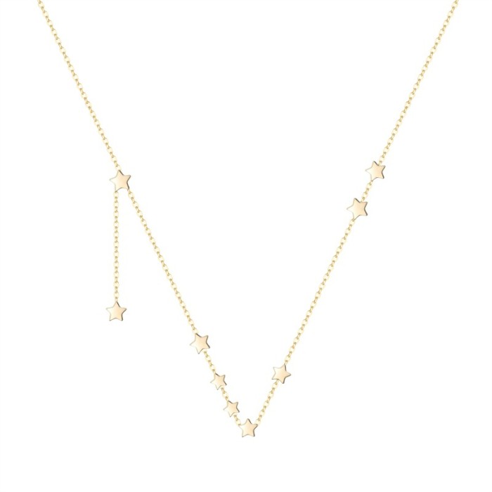 Elegant Rose Gold Women's Necklace Star Titanium Necklace