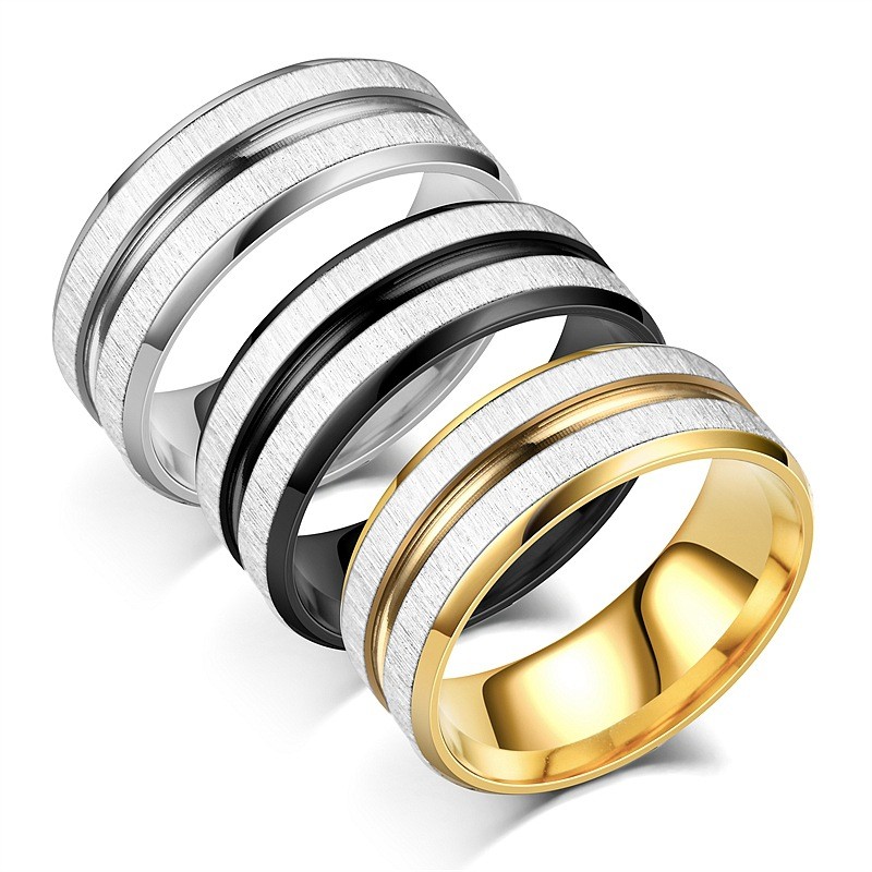 Make A Statement with This Bold and Masculine Frosted Stainless Steel Men's Ring