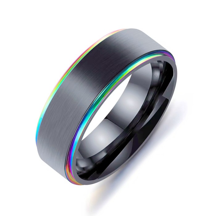 Masculine and Edgy Stand Out From The Crowd with Black This Men's Stainless Steel Ring