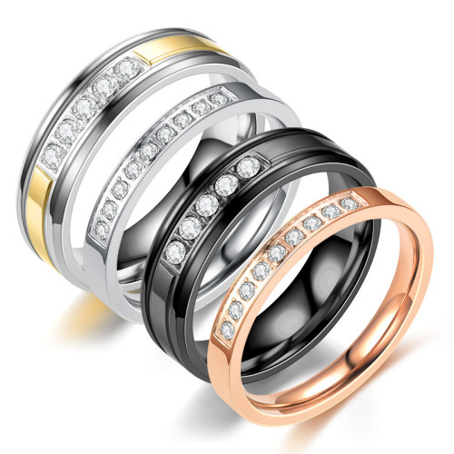 Cool Zircon Stainless Steel Men's Ring with Matte  Finish - Ideal for The Edgy and Modern Man