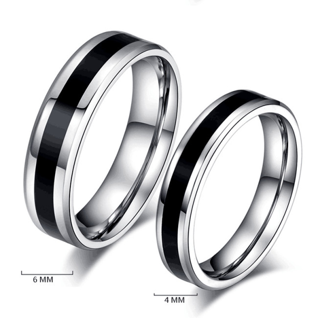 Sporty Men's Stainless Steel Ring with Black and Silver Finish - Ideal for Active Men Women