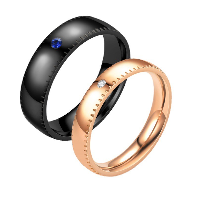 Fashionable Women Men's Stainless Steel Ring with Diamond Accents - A Perfect Gift for Special Occasions